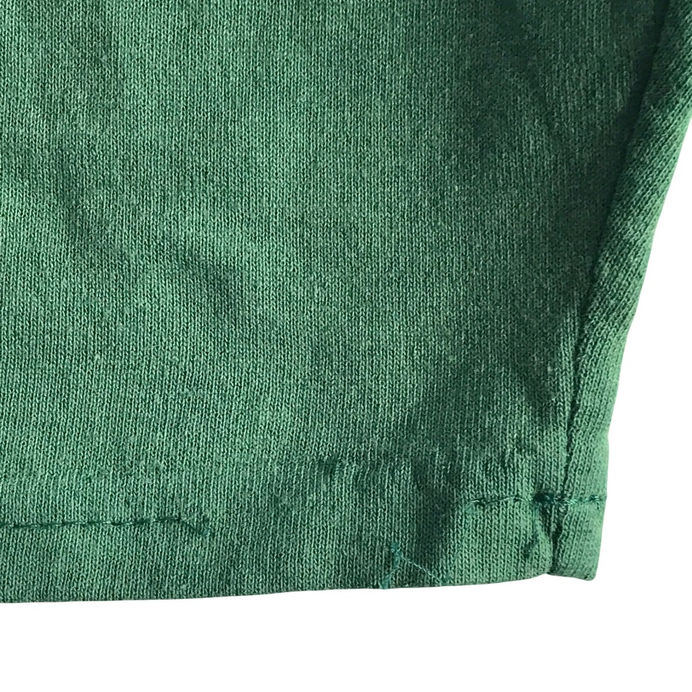 Vintage Teamwork Mens Baseball T-Shirt Green Cream 3/4 Sleeve Athletic Tee - Picture 8 of 15
